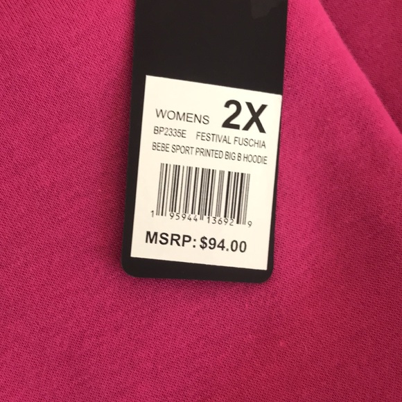 BEBE Sport Logo Fleece Hoodie Plus Size - Picture 5 of 6